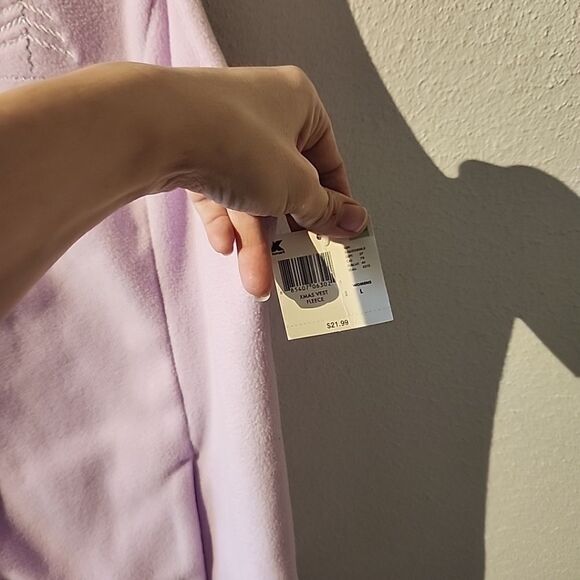 Holiday Editions Pink Christmas Full Zip Fleece Cardigan Sweater Vest Large - Picture 5 of 6